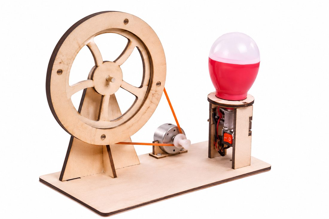 A Hand Crank Generator build powered by a child's hands